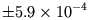 \pm 5.9\times{10^{-4}}